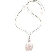 Eksesriy Flower Pendant Necklace for Women Trendy Pearl Choker Necklace for Dresses