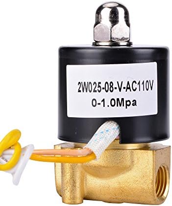 Old Oak 1/4 Inch AC110V Brass NPT Viton Gasket Electric Solenoid Valve Normally Closed for Water Natural Gas Diesel Gasoline Fuel