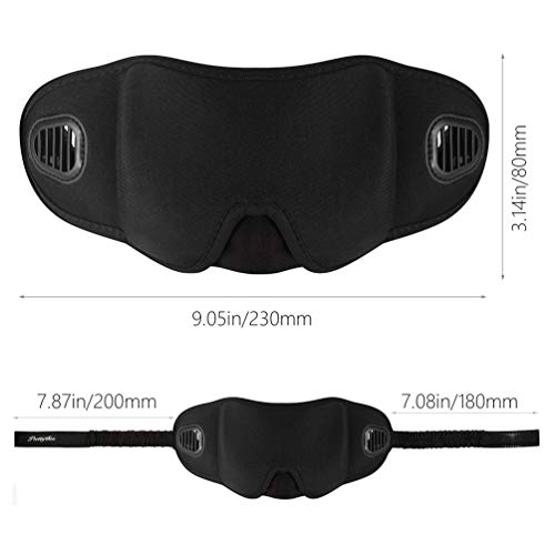PRETTY SEE Sleep Mask 3D Blindfold Eye Mask for Women and Men Sleeping mask with Noise-Proof Earplugs and Storage Bag, Suitable for Travel, Nap and Deep Sleep, Black - Thumbnail 4