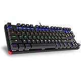 Mechanical Keyboard,Rottay LED Backlit Mechanical Gaming Keyboard with Blue Switches 87 Keys N-key Rollover Perfect for PC&amp;Mac Gamers and typist(black)