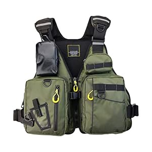 Yissma Gilet De Sauvetage De Pêche Réfléchissant Unisexe Gilet Multi-fonction Multi-poches à L’extérieur Gilet De Pêche à Haute Flottabilité