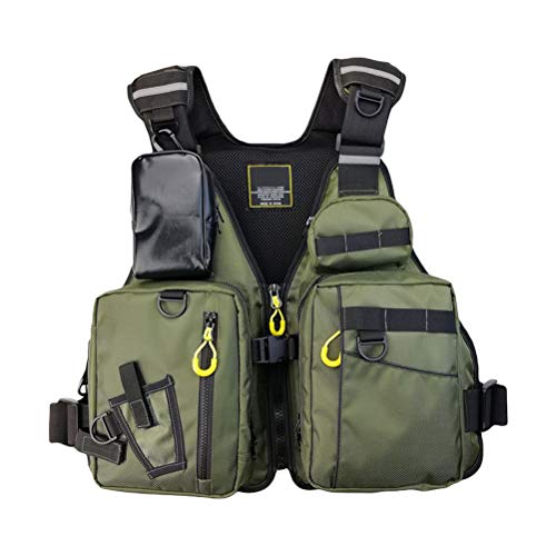Yissma Gilet De Sauvetage De Pêche Réfléchissant Unisexe Gilet Multi-fonction Multi-poches à L’extérieur Gilet De Pêche à Haute Flottabilité