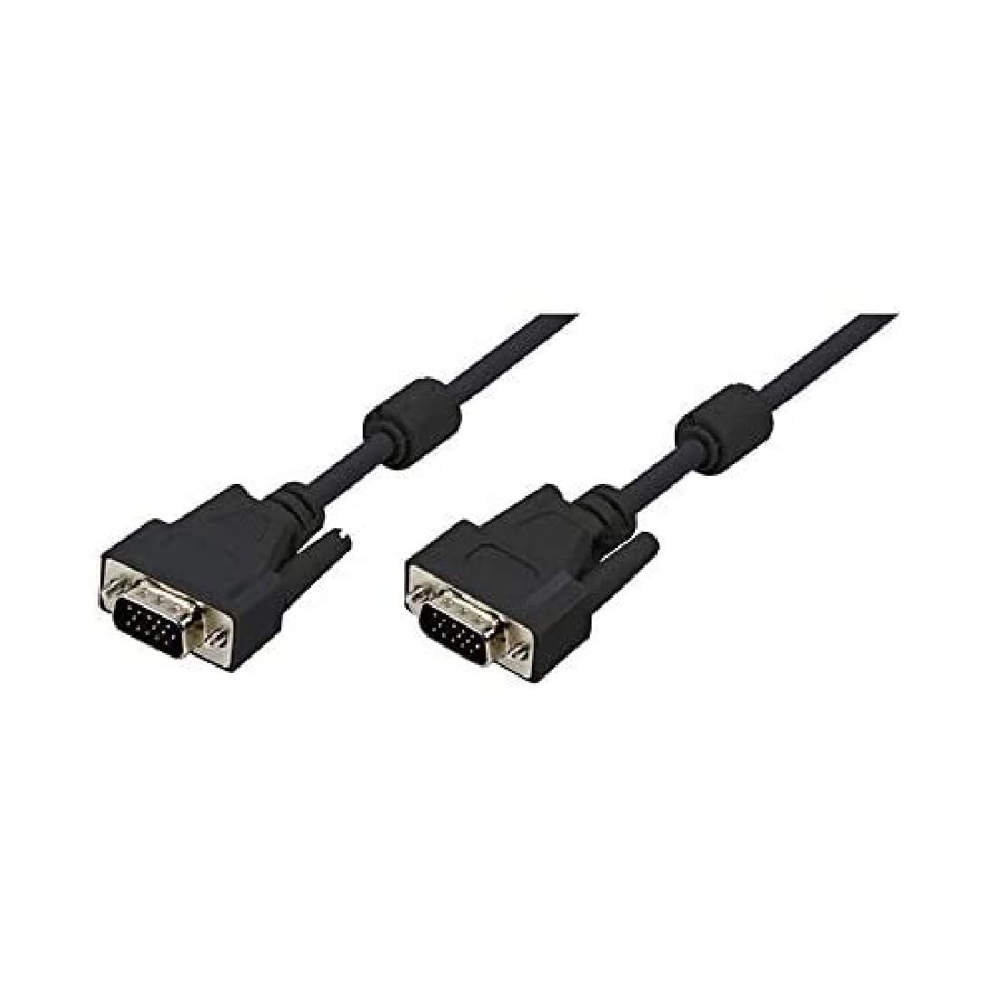 LogiLink CV0003 Double Shielded 15-Pin Male to Male VGA Monitor Cable, 5 Meter Length, Black, 5 Meter Length