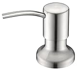 CandyHome Stainless Steel Kitchen Sink Countertop Soap Dispenser Built in Hand Soap Dispenser Pump, Large Capacity 17 OZ Bottle, 3.15 Inch Threaded Tube for Thick Deck Installation
