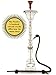 KHALIL MAMOON ALOMDAH 34” Complete Hookah Set with Built in ICE Chamber: Single Hose Shisha Pipe. Handmade Egyptian Narguile Pipes. These are Traditional Middle Grade Metal Hookahs.