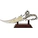 BladesUSA PK-2235 Fantasy Dragon Knife with Wood Display Stand, Silver, 7.5