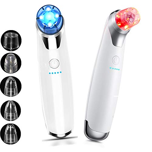 Best AirGo Pore Cleaner Vacuum- Blackhead Vacuum Remover-Blackhead Removal Tool Electric Facial Pore Cleanserï¼ŒPore Cleaner Extractor Tool Blue and Red Light Facial Care with Skin Care Guide Ebook