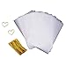 Enenes Cellophane Treat Bags, 200 PCS Cellophane Bags, 4X6 Inch Clear Party Favor Bags for Bakery Cookies Candies Dessert with 200 PCS Metallic Twist Ties(4X6 Inch，200PCS)