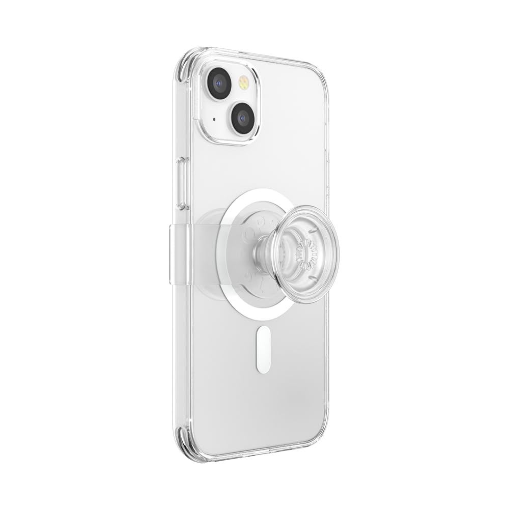 Photo 1 of PopSockets iPhone 14 Plus Case with Phone Grip and Slide Compatible with MagSafe, Phone Case for iPhone 14 Plus, Wireless Charging Compatible - Clear