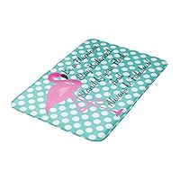 Aomsnet be a Flamingo Polka dot Bathroom Decor Mat, Shower Rug Mat Water Absorbent Fast Drying Kitchen, Bedroom, Hotel, Spa Tub.24 L X 16" W Inches with Non Slip Backing Bath Mat.