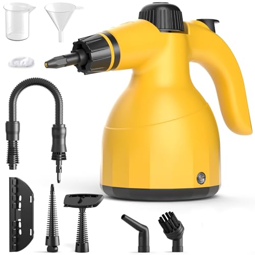 Handheld Steam Cleaner with 10 Accessories – Multi-Surface Pressurized Steamer for Home, Kitchen, Tile, Floor, Grout, Upholstery, Couch & Car Cleaning – Chemical-Free Steam Disinfection