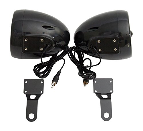 Shark-300-Watt-3-X-35-Inch-Marine-Grade-Motorcycle-Audio-Speakers-with-Mirror-Brackets-Waterproof-Black-Model-SPK2501