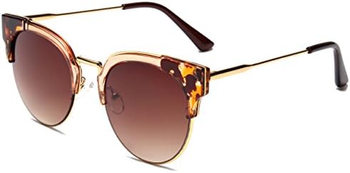 Optition Clubmaster Classic Half Frame Semi-Rimless Rimmed Sunglasses