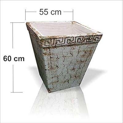 Buyuk Dev Ebat 50 X 60 Cm Beyaz Kil Toprak Helenistik Roma Tarzi Eskitme Bahce Agac Cicek Saksisi Amazon Com Tr