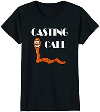 Womens Casting Call Worm T Shirt - Gardening Vermiculture Funny Small Black