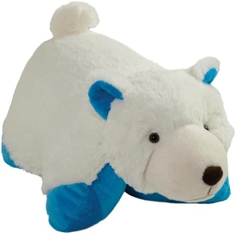 Amazon Com Pillow Pets My Blue Bottom Wintry Polar Bear Plush 18