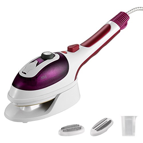 [Upgraded Version]Professional Handheld Garment Steamers, Steam Iron, Portable Iron, Iron with steamer, Fast Heat-up Powerful Iron Steamer with Ceramic Soleplate for Home and Travel, Purple