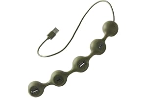 Lexon Peas Hub 2 - Multiport USB Hub with 2 x USB-A and 2 x USB-C Ports for Lightning-Fast Data Transfer and Multiple Device Charging - Khaki