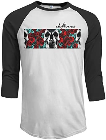 JeremiahR Deftones Men's 3/4 Sleeve Raglan Baseball T-Shirts Black XXL