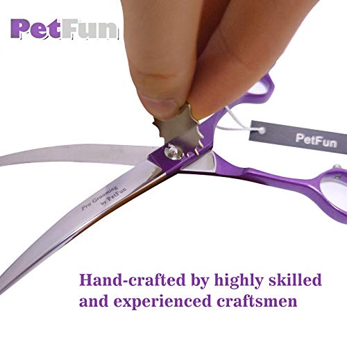 PetFun Dog Grooming Scissors, Pet Grooming Scissors Reversible Curved