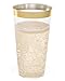 50 Gold Plastic Cups | 16 Oz Clear Plastic Cups | Gold Rimmed Cups | Old-Fashioned Tumblers | Fancy Disposable Wedding Cups With Gold Rim | Elegant Party Supplies For Holiday and Occasions [DRINKET]