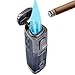 Jet Flame Torch Lighter, 3 Strong Flame Butane Refillable Lighter with Visible Gas Tank Window and Punch Cutter, Unique Birthday Gifts for Men