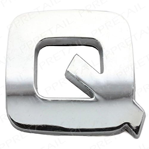 New Chrome 3D Self Adhesive Letter Number Car Badge Emblelm Sticker For Home & Auto (Letter Q)