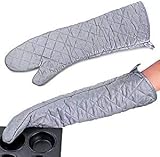 Linwnil 23 Inch Heat Resistant Oven Gloves Cotton Kitchen Mitts view 5