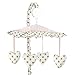 Girls Musical Baby Crib Mobile for Pink White Damask and Gold Polka Dot Amelia Collection