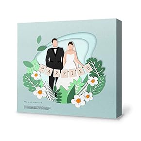 Canvas Wall Art for Living Room,Bedroom Home Artwork Paintings Happy Wedding Ready to Hang - 12x12 inches