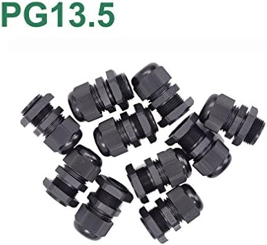 10pcs Waterproof PG13.5 Extended Thread Cable Gland Connector Black Adjustable IP68 M20 Plastic Cable Gland With Locknut
