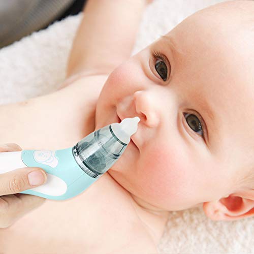 Baby Nasal Aspirator, Electric Safe Hygienic Nose Cleaner Nose Cleaner Snot Sucker with 3 Sizes of Nose Tips for Newborns Infant Toddlers - Battery Operated