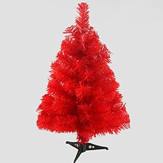 Christmas Tree with Plastic Stand,3-feet,PVC (Red)
