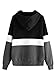 DIDK Women's Colorblock Lightweight Long Sleeve Pullover Hoodie Sweatshirt Black Grey L