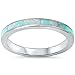 .925 Sterling Silver Womens Lab Created Opal Eternity Wedding Stackable Band Ring Sizes 4-12