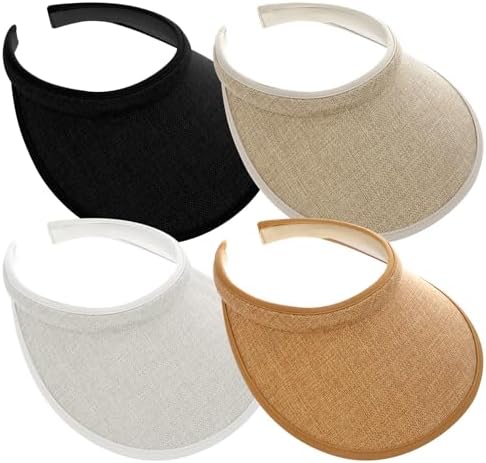 3 Pack Women\'s Sun Visor Hats UPF50+ Large Brim Ponytail Golf Sport Adjustable Amazon.com: 3 Pack Women Wide Brim Sun Visor UV Protection  main image 2