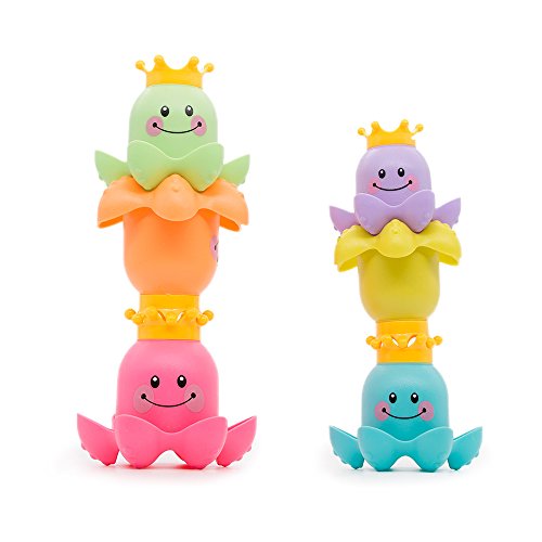 Yansion toddler Stacking Cups baby Soft and Non-toxic Material octopus rain Early Educational toy - Thumbnail 2