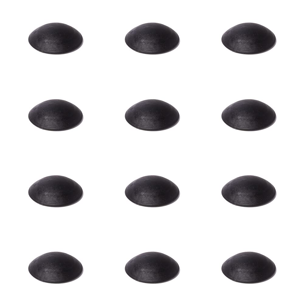 12 X SOSSAI® Door Buffer/Wall Buffer/Door Stop self-Adhesive (ecomomy Bundle)| TP40 | Ø 40mm | Colour: Black | Polyethylene