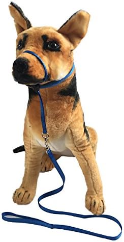 Headcollar No Pain No Pull Large Breed Halter Painless Gentle Control Training Collars with Leash L Blue