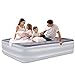 SPREEY Air Mattress Durable Air Bed - Rapid Inflation with Built-in Electric Pump, Raised Airbed Fitted Soft Flocking for Guest, Camping& Emergency Usage, Height 22