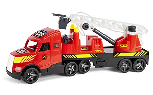 Wader 36220 - Magic Truck Feuerwehr mit ausziehbarer Leiter und Wasserspritze, fluoreszierende Lichter, ab 3 Jahren, ca…