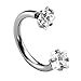 Jovivi 2pcs 16g Surgical Steel Clear Cubic Zircon Nose Daith Lip Eyebrow Nipple Ear Cartilage Helix 5/16