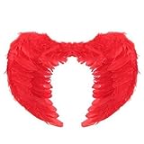 SUKRAGRAHA Angel Feather Wings Christmas Carol Costume Accessory Red Small