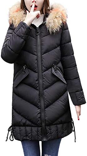 Toimoth Women Winter Warm Thicked Hooded Coat Slim Cotton-Padded Zipper Jacket Outerwear