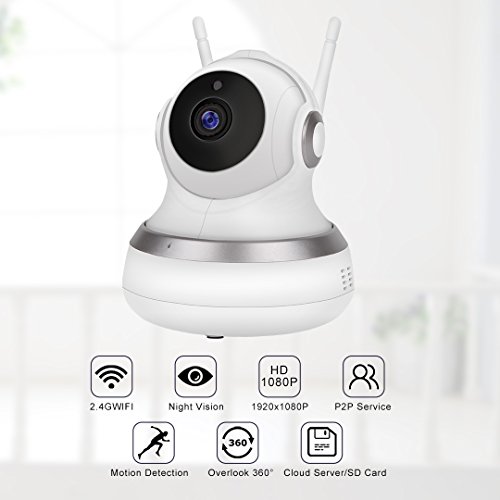 Golden Security GC-13H Wireless 1080P HD IP Camera with Two-Way Audio,10Meter Night Vision & Pan/Tilt for Baby/Elder/Home Support Cloud Server/SD Card for IOS/Android/Mac OS/Windows Home Security Surv