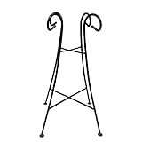 Rome B14 Gazing Globe Pedestal, Powder Coated Black Wrought Iron, 24-Inch Height