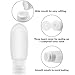 YMWILL Portable Soft Silicone Travel Bottles- 100% Guaranteed Leak Proof, Set of 3 Oz TSA Approved Refillable Squeezable Silicone Bottles With Zippered Clear Toiletry Bag (White+White+Blue)