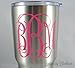 Monogram Decal in Vine Font - Solid and Glitter Color Options - for cup, tumbler, car, laptop