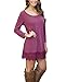 POZON Women's Basic Long Sleeve Casual Loose T-Shirt Dress (L, Purplish Red)