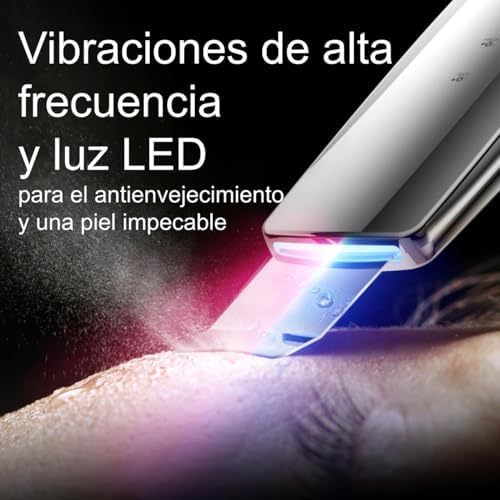 Dispositivo de Esfoliação Ultrassónica com 4 Funções: Ultrassons, Iões, EMS, LED, Remoção de Pontos Negros, Acne, Limpeza de Poros, Esfoliação (Levantamento do Kit de Iniciação)